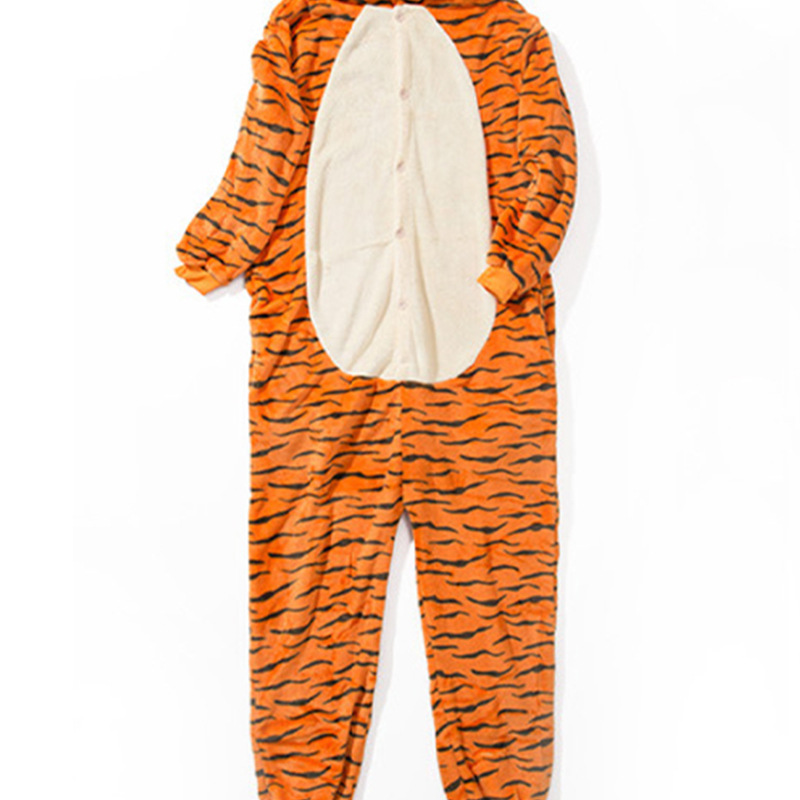 Cross-border Flannel cartoon one-piece pajamas Tigger Adult Performance Pajamas Toilet version supports a hair replacement